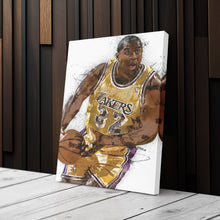 Load image into Gallery viewer, Magic Johnson Canvas Art – Los Angeles Lakers Wall Decor
