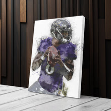 Load image into Gallery viewer, Lamar Jackson Canvas Art – Baltimore Ravens Wall Decor
