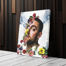 Load image into Gallery viewer, Mac Miller Floral Canvas Print – Rap Artist Painting Wall Art for Home Decor
