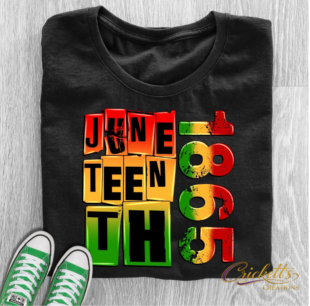 Juneteenth 1865 Block Design Shirt