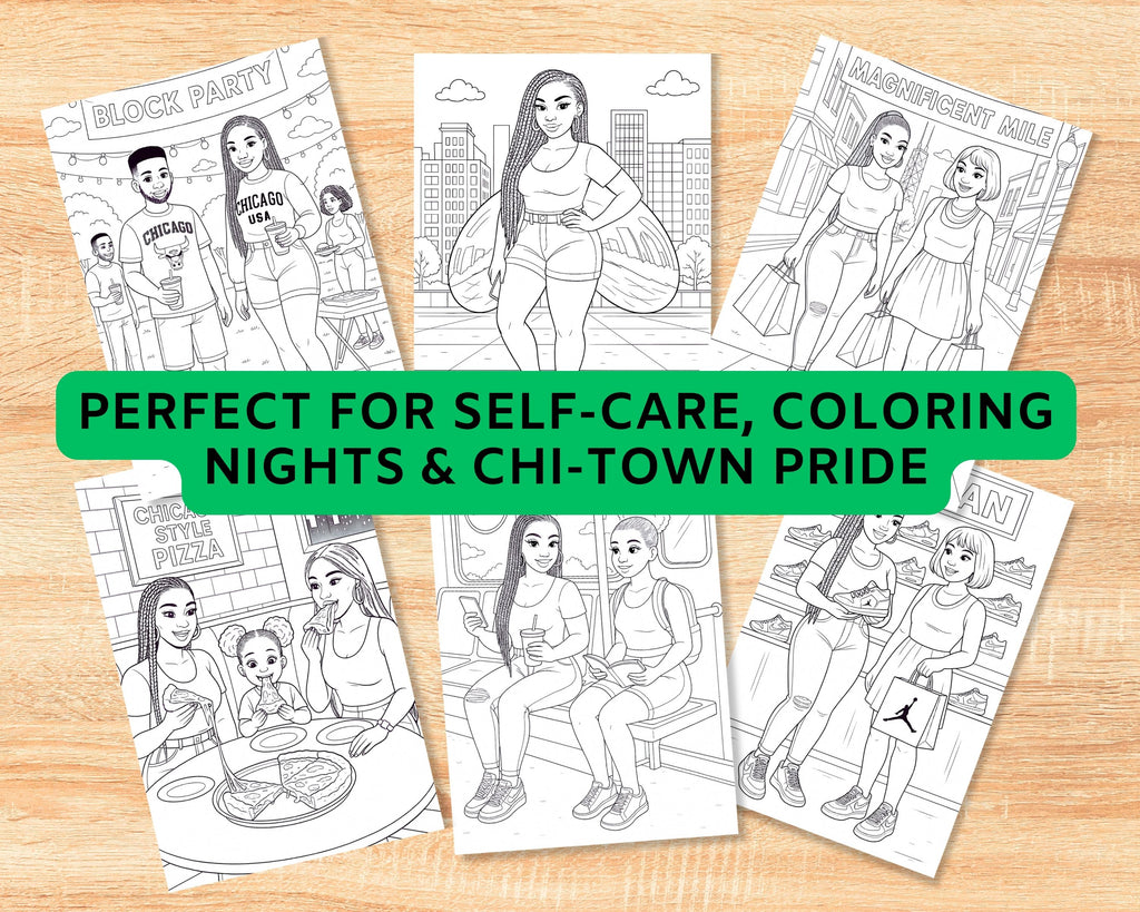 Hometown Baddie Coloring Pages-Chicago Edition (Digital Download)