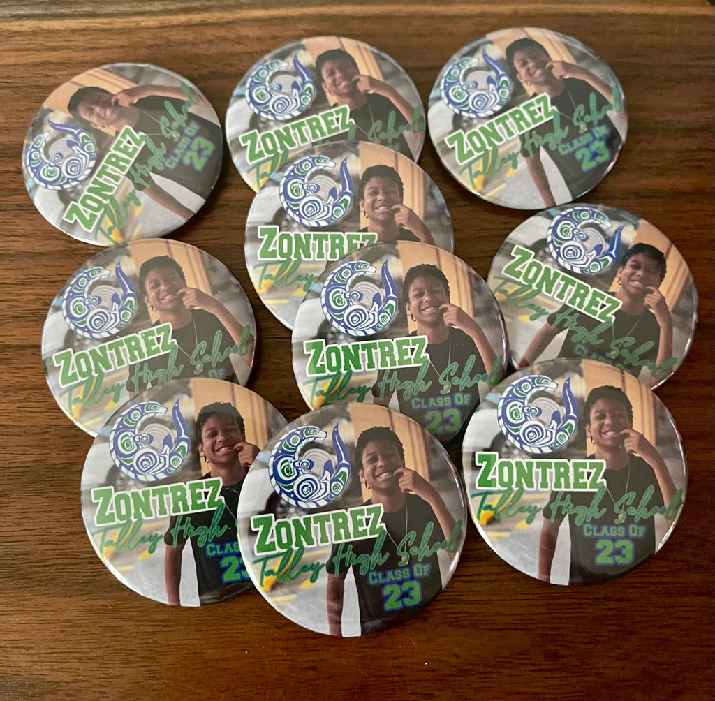 Custom 2-Inch Photo & Text Buttons — For Any Occasion
