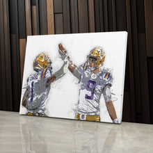 Load image into Gallery viewer, Joe Burrow &amp; Ja&#39;Marr Chase Canvas Art – LSU Tigers Wall Decor

