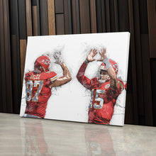 Load image into Gallery viewer, Patrick Mahomes &amp; Travis Kelce Canvas Art – Kansas City Chiefs Wall Decor
