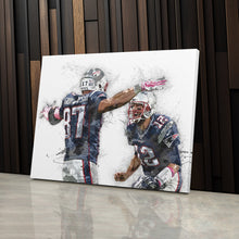Load image into Gallery viewer, Tom Brady &amp; Rob Gronkowski Canvas Art – New England Patriots Wall Decor
