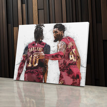 Load image into Gallery viewer, Donovan Mitchell &amp; Darius Garland Canvas Art – Cleveland Cavaliers Wall Decor
