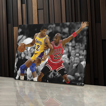 Load image into Gallery viewer, Michael Jordan &amp; Magic Johnson Canvas – Bulls Lakers Basketball Wall Art for Home
