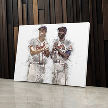 Load image into Gallery viewer, Hank Aaron &amp; Eddie Mathews Canvas Art – Milwaukee Braves Wall Decor
