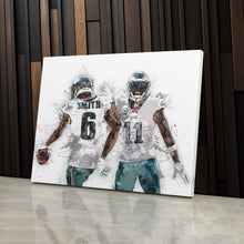 Load image into Gallery viewer, A.J. Brown &amp; DeVonta Smith Canvas Art – Philadelphia Eagles Wall Decor
