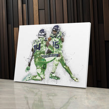Load image into Gallery viewer, DK Metcalf &amp; Tyler Lockett Canvas Art – Seattle Seahawks Wall Decor
