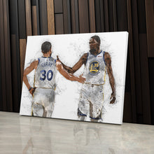Load image into Gallery viewer, Stephen Curry &amp; Kevin Durant Canvas Art – Golden State Warriors Wall Decor
