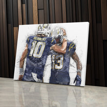 Load image into Gallery viewer, Justin Herbert &amp; Keenan Allen Canvas Art – Los Angeles Chargers Wall Decor
