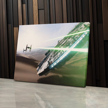 Load image into Gallery viewer, Star Wars Millennium Falcon Tie Fighter Canvas Art - The Force Awakens
