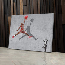 Load image into Gallery viewer, Michael Jordan Banksy Balloon Girl Canvas Art - NBA Street Art Decor
