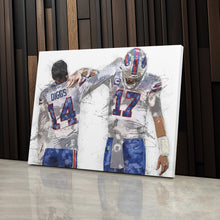 Load image into Gallery viewer, Josh Allen &amp; Stefon Diggs Canvas Art – Buffalo Bills Wall Decor
