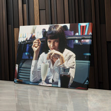 Load image into Gallery viewer, Pulp Fiction Canvas – Uma Thurman Mia Wallace Milkshake Movie Wall Art
