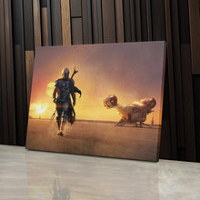 Load image into Gallery viewer, The Mandalorian Movie Poster Canvas Art - Star Wars Home Decor
