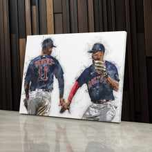 Load image into Gallery viewer, Rafael Devers &amp; Xander Bogaerts Canvas Art – Boston Red Sox Wall Decor

