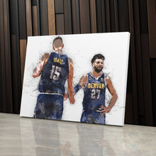 Load image into Gallery viewer, Nikola Jokic &amp; Jamal Murray Canvas Art – Denver Nuggets Wall Decor
