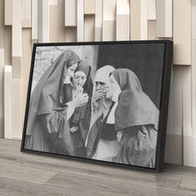 Load image into Gallery viewer, Smoking Nuns Canvas Wall Art - Funny Religious Wall Decor Print
