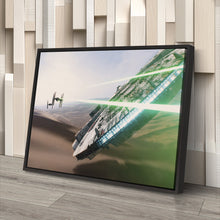 Load image into Gallery viewer, Star Wars Millennium Falcon Tie Fighter Canvas Art - The Force Awakens
