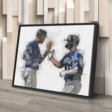 Load image into Gallery viewer, Julio Rodriguez &amp; Ty France Canvas Art – Seattle Mariners Wall Decor
