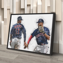 Load image into Gallery viewer, Rafael Devers &amp; Xander Bogaerts Canvas Art – Boston Red Sox Wall Decor
