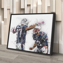 Load image into Gallery viewer, Tom Brady &amp; Rob Gronkowski Canvas Art – New England Patriots Wall Decor
