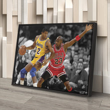 Load image into Gallery viewer, Michael Jordan &amp; Magic Johnson Canvas – Bulls Lakers Basketball Wall Art for Home
