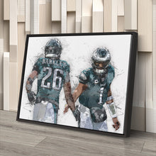 Load image into Gallery viewer, Jalen Hurts &amp; Saquon Barkley Canvas Art – Philadelphia Eagles Wall Art
