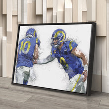 Load image into Gallery viewer, Cooper Kupp &amp; Matthew Stafford Canvas Art – Los Angeles Rams Wall Decor
