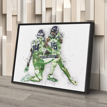 Load image into Gallery viewer, DK Metcalf &amp; Tyler Lockett Canvas Art – Seattle Seahawks Wall Decor
