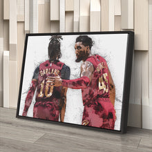 Load image into Gallery viewer, Donovan Mitchell &amp; Darius Garland Canvas Art – Cleveland Cavaliers Wall Decor
