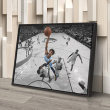 Load image into Gallery viewer, Ja Morant Canvas Art – Dunk Attempt Over Davis Wall Decor
