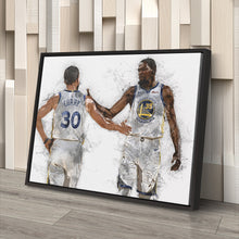 Load image into Gallery viewer, Stephen Curry &amp; Kevin Durant Canvas Art – Golden State Warriors Wall Decor
