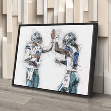 Load image into Gallery viewer, Dak Prescott &amp; CeeDee Lamb Canvas Art – Dallas Cowboys Wall Decor
