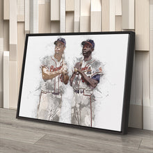 Load image into Gallery viewer, Hank Aaron &amp; Eddie Mathews Canvas Art – Milwaukee Braves Wall Decor
