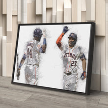 Load image into Gallery viewer, Yordan Alvarez &amp; Jose Altuve Canvas Art – Houston Astros Wall Decor
