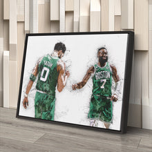 Load image into Gallery viewer, Jaylen Brown &amp; Jayson Tatum Canvas Art – Boston Celtics Wall Decor
