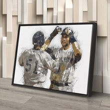 Load image into Gallery viewer, Derek Jeter &amp; Bernie Williams Canvas Art – New York Yankees Wall Decor
