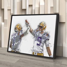 Load image into Gallery viewer, Joe Burrow &amp; Ja&#39;Marr Chase Canvas Art – LSU Tigers Wall Decor
