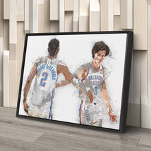 Load image into Gallery viewer, Shai Gilgeous-Alexander &amp; Josh Giddey Canvas Art – Oklahoma City Thunder Wall Decor
