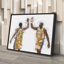 Load image into Gallery viewer, Kobe Bryant &amp; Shaquille O&#39;Neal Canvas Art – Los Angeles Lakers Wall Decor
