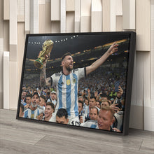 Load image into Gallery viewer, Lionel Messi World Cup Celebration Canvas Art - Soccer Wall Decor Poster
