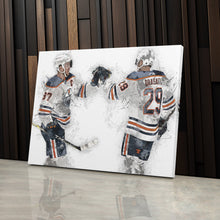 Load image into Gallery viewer, Connor McDavid &amp; Leon Draisaitl Canvas Art – Edmonton Oilers Wall Decor

