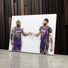 Load image into Gallery viewer, LeBron James &amp; Anthony Davis Canvas Art – Los Angeles Lakers Wall Decor

