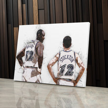 Load image into Gallery viewer, John Stockton &amp; Karl Malone Canvas Art – Utah Jazz Wall Decor
