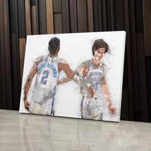 Load image into Gallery viewer, Shai Gilgeous-Alexander &amp; Josh Giddey Canvas Art – Oklahoma City Thunder Wall Decor
