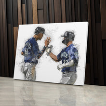 Load image into Gallery viewer, Julio Rodriguez &amp; Ty France Canvas Art – Seattle Mariners Wall Decor
