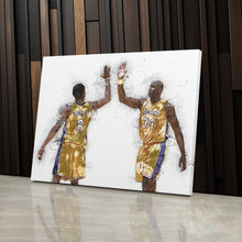Load image into Gallery viewer, Kobe Bryant &amp; Shaquille O&#39;Neal Canvas Art – Los Angeles Lakers Wall Decor
